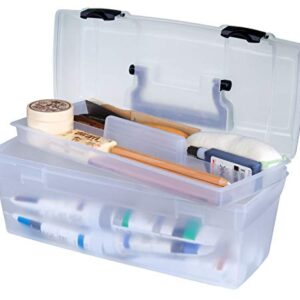 ArtBin 83805 Essentials Lift-Out Tray Box, Portable Art & Craft Organizer with Handle and Tray, Clear