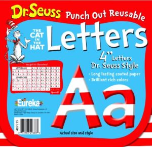 eureka back to school dr. seuss abc letter cutouts, 200pc, 4” x 4” inches (487215)