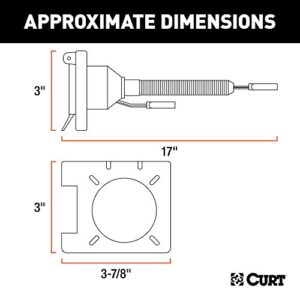 CURT 57674 Dual-Output 4-Way Flat Vehicle-Side to 7-Way RV Blade Trailer Wiring Adapter with Tester , black