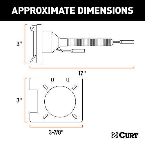 CURT 57674 Dual-Output 4-Way Flat Vehicle-Side to 7-Way RV Blade Trailer Wiring Adapter with Tester , black