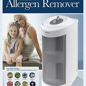 Holmes True HEPA Allergen Remover Mini Tower Air Purifier with Optional Ionizer | Small Space Air Purifier, White (HAP706-NU-1)