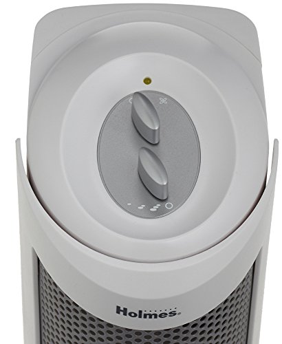 Holmes True HEPA Allergen Remover Mini Tower Air Purifier with Optional Ionizer | Small Space Air Purifier, White (HAP706-NU-1)