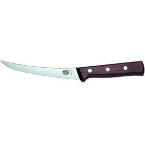 victorinox 6″ boning knife, curved blade, semi-stiff, maple wood handle 5.6606.15