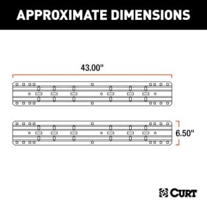 CURT 16204 Industry-Standard 5th Wheel Hitch Rails, Carbide Black, 25,000 Pounds