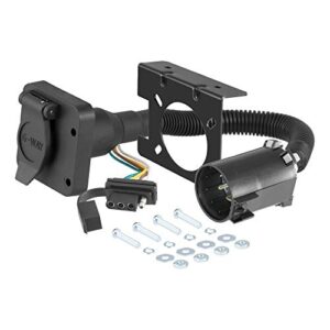 curt 55664 dual-output vehicle-side 6-pin, 4-pin connectors, factory tow package and uscar socket required