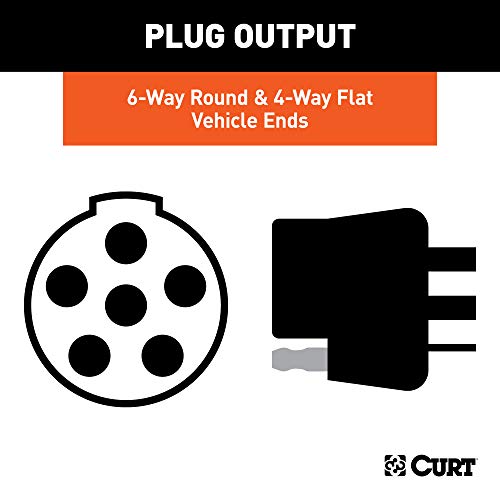 CURT 55664 Dual-Output Vehicle-Side 6-Pin, 4-Pin Connectors, Factory Tow Package and USCAR Socket Required
