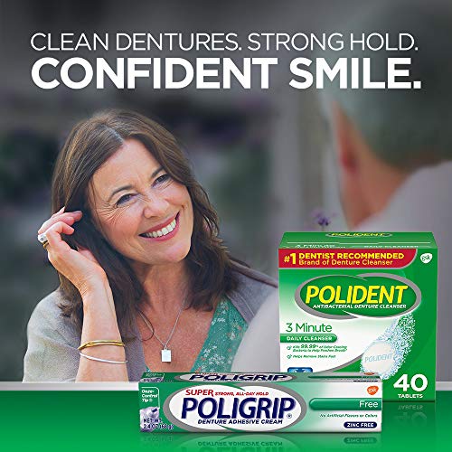 Polident 3-Minute Antibacterial Denture Cleanser - Mint, 3 Minute Whitening, 120 Count