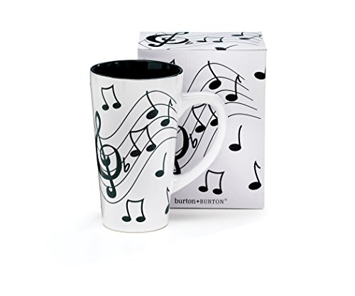 Musical Note Jazz Ceramic Coffee/Tea Travel Mug Treble Clef - 16 Oz