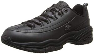 skechers womens soft stride-softie health care and food service shoes, black, 8 wide us