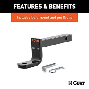 CURT 123183 Class 2 Trailer Hitch with Ball Mount, 1-1/4-Inch Receiver, Compatible with Select Volvo S60, V70, XC70