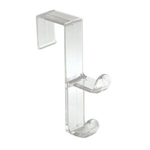 interdesign over door organizer hook for coats, hats, robes, clothes or towels – double hook, clear