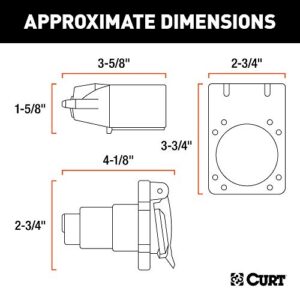 CURT 58152 Vehicle-Side and Trailer-Side 7-Pin RV Blade Wiring Harness Connectors