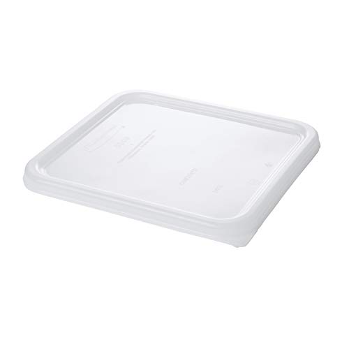 Rubbermaid Commercial Products Small Lid For 2, 4, 6, And 8 Qt. Plastic Space Saving Square Food Storage Container (Fg650900Wht),White