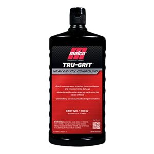 malco tru grit – heavy duty buffing and polishing compound for cars/automotive paint correction and detailing/removes 1000-1500 grit sand scratches / 32 oz. (120032)