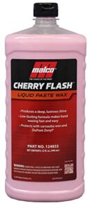 malco cherry flash automotive liquid paste wax – protect & shine your vehicle / easiest way to hand wax your car / lasting gloss & protection for cars, trucks, boats and motorcycles / 32 oz. (124832)