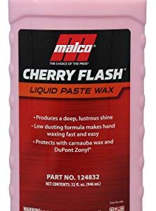 Malco Cherry Flash Automotive Liquid Paste Wax – Protect & Shine Your Vehicle / Easiest Way to Hand Wax Your Car / Lasting Gloss & Protection For Cars, Trucks, Boats and Motorcycles / 32 Oz. (124832)