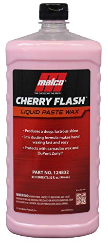 Malco Cherry Flash Automotive Liquid Paste Wax – Protect & Shine Your Vehicle / Easiest Way to Hand Wax Your Car / Lasting Gloss & Protection For Cars, Trucks, Boats and Motorcycles / 32 Oz. (124832)