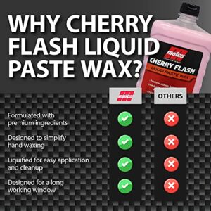 Malco Cherry Flash Automotive Liquid Paste Wax – Protect & Shine Your Vehicle / Easiest Way to Hand Wax Your Car / Lasting Gloss & Protection For Cars, Trucks, Boats and Motorcycles / 32 Oz. (124832)