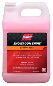 malco showroom shine spray car wax – best car wax spray for professional finish / easy to use instant detailer spray / cleans and waxes painted surfaces, metal and glass / 1 gallon (110401)