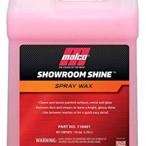 Malco Showroom Shine Spray Car Wax – Best Car Wax Spray for Professional Finish / Easy to Use Instant Detailer Spray / Cleans and Waxes Painted Surfaces, Metal and Glass / 1 Gallon (110401)