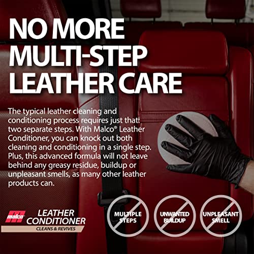 Malco Leather Conditioner for Cars - Cleans and Conditions Automotive Leather Seats & Surfaces / Natural Moisturizers Soften, Restore and Protect Leather Interiors / 32 Oz (109932)