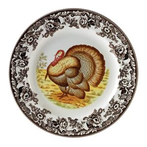 Spode Woodland 12" Round Serving Platter | Turkey Platter for Thanksgiving, Dinner Parties, and Events | Made from Fine Earthenware | Microwave and Dishwasher Safe