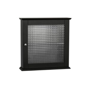 elegant home fashions chesterfield removable wooden medicine cabinet with waffle glass door, espresso