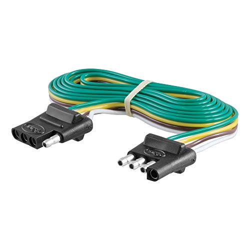 CURT 58050 Vehicle-Side and Trailer-Side 4-Pin Flat Wiring Harness with 72-Inch Wires