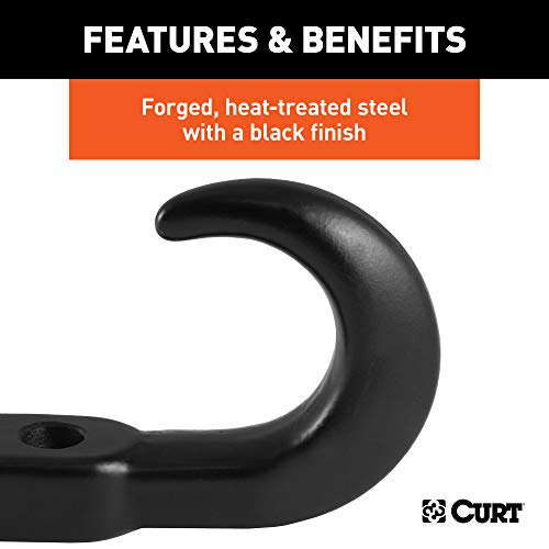 CURT 22430 Black Steel Tow Hook, 10,000 lbs Capacity