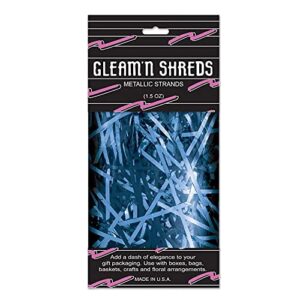 gleam ‘n shreds metallic strands (blue) party accessory (1 count) (1.5 ozs/pkg)