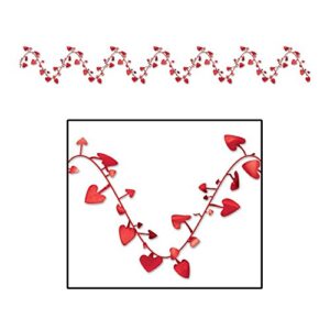 gleam ‘n flex heart garland (red) party accessory (1 count) (1/pkg)