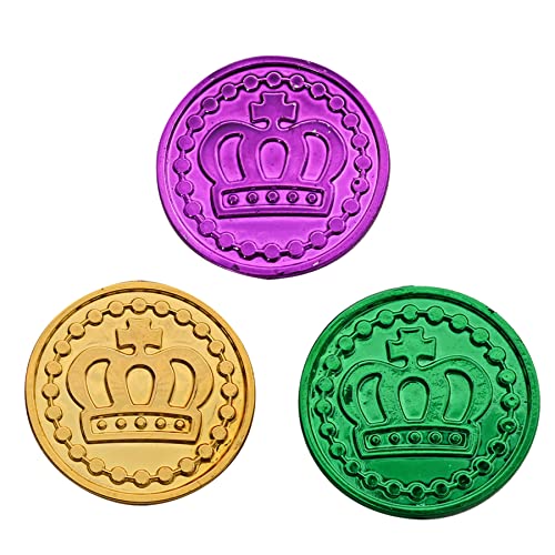 Mardi Gras Plastic Coins (asstd gold, green, purple) (100/Pkg)