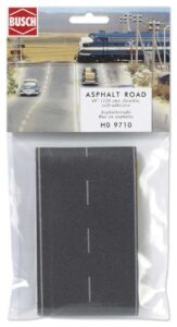 busch 9710 asphalt road wht mrks 48″ ho scale scenery kit