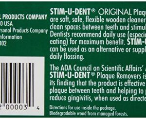 Stim-U-Dent Plaque Removers, Mint Flavor 4-25 Packs [100 Picks] (Pack of 10)