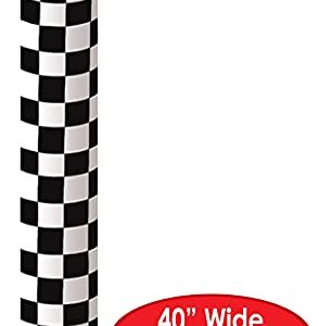 Checkered Table Roll (black & white) Party Accessory (1 count) (1/Pkg)