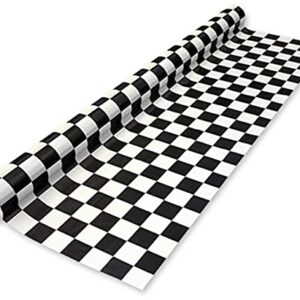 Checkered Table Roll (black & white) Party Accessory (1 count) (1/Pkg)