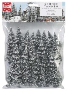 busch 6466 snow covered pines 20/ho scale scenery kit