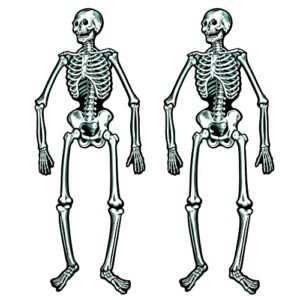 beistle jointed skeletons, 22″, white/black