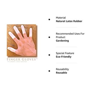 Finger Gloves (tm) by Carmel and Savona = Reusable Natural Rubber that fits like a Durable Second Skin ~ May be trimmed to any preferred length while still remaining Reusable + Touch Screen Compatible