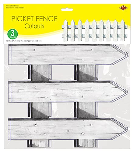 Picket Fence Cutouts Party Accessory (1 count) (3/Pkg)