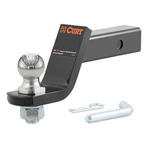curt 45055 trailer hitch mount with 1-7/8-inch ball & pin, fits 2-inch receiver, 3,500 lbs, 4-inch drop
