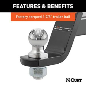 CURT 45055 Trailer Hitch Mount with 1-7/8-Inch Ball & Pin, Fits 2-Inch Receiver, 3,500 lbs, 4-Inch Drop