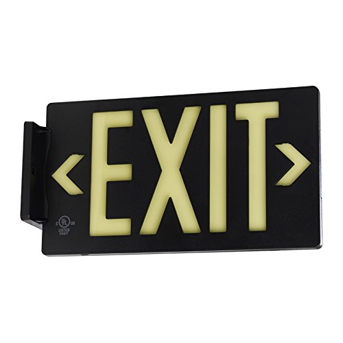 UL Listed 50 foot Jessup Glo Brite 7060-B 8.75-x-15.5-Inch Single Sided Exit Sign with Frame, Black (Mounts 4 ways, includes bracket and arrows)