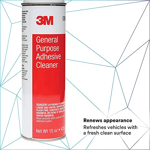 3M General Purpose Adhesive Cleaner, 08987, Removes Adhesive Residue, Gentle On Paint/Vinyl/Fabric, 15 fl oz