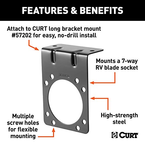 CURT 58290 Vehicle-Side Trailer Wiring Harness Mounting Bracket for 7-Way RV Blade