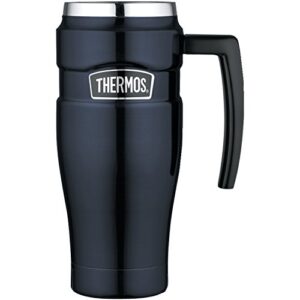 thermos stainless king vacuum-insulated travel mug, 16 ounce, blue