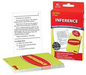 edupress reading comprehension practice cards, inference, red level (ep63063) medium
