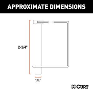 CURT 25081 Trailer Coupler Pin, 1/4-Inch Diameter x 2-3/4-Inch Long