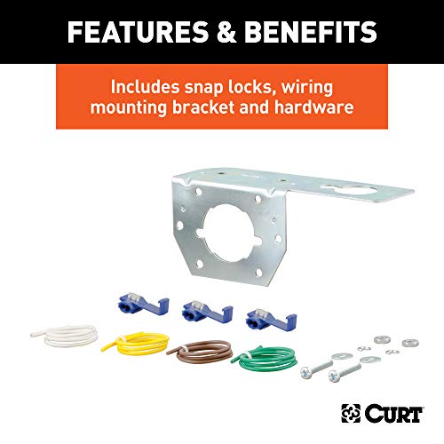 CURT 58677 Vehicle-Side and Trailer-Side 4-Pin Round Wiring Harness Connectors