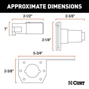 CURT 58677 Vehicle-Side and Trailer-Side 4-Pin Round Wiring Harness Connectors